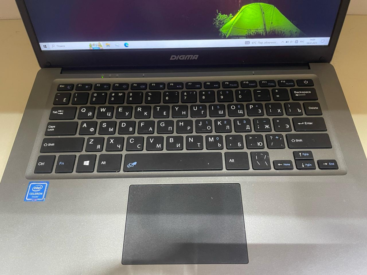 Ноутбук DIGMA; Celeron N3350, Intel UHD Graphics, 4 Гб, 128 Гб, Нет
