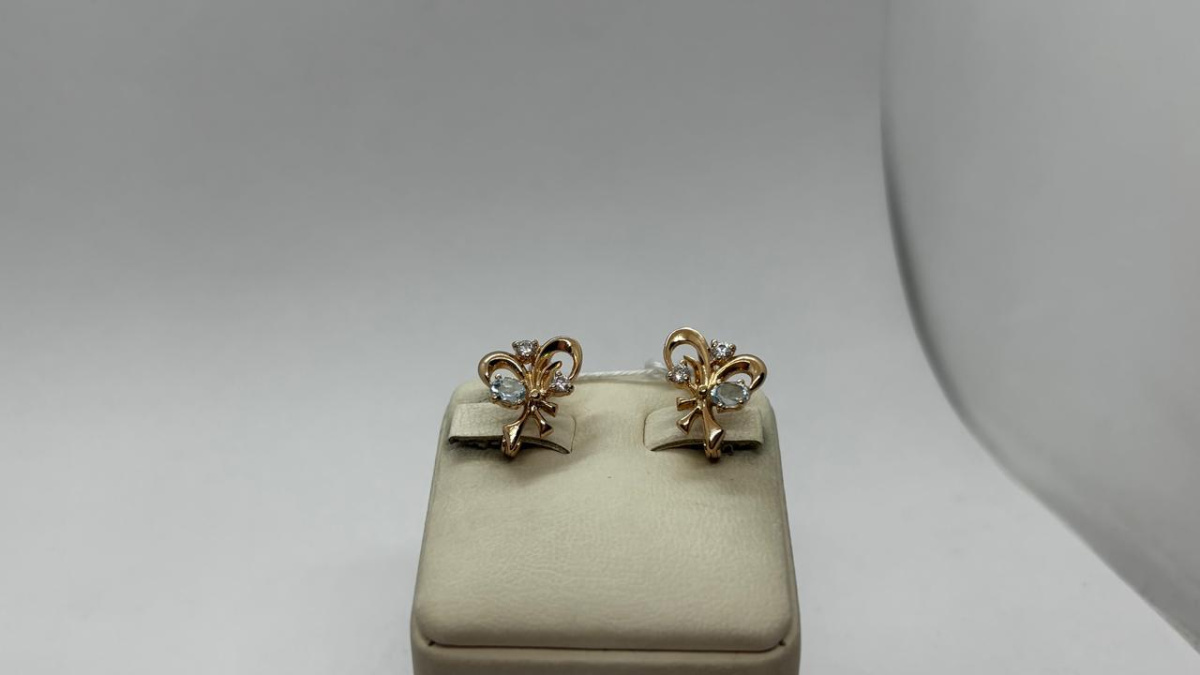 СКМИ585 СЕРЬГИ С КАМНЯМИ (Au 585)