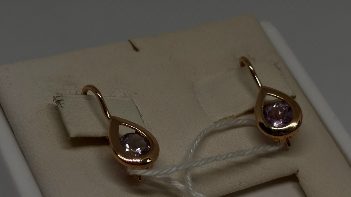 СЕРЬГИ С КАМНЕМ (Au 585)