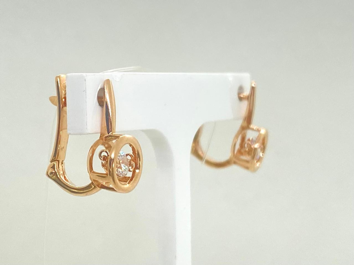 СЕРЬГИ С КАМНЕМ (Au 585)