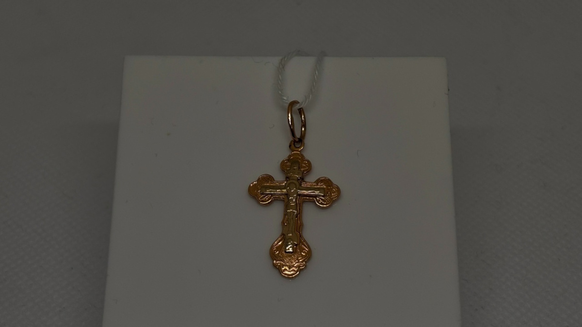 ПОДКБК585 ПОДВЕСКА КРЕСТ БЕЗ КАМНЯ (Au 585)