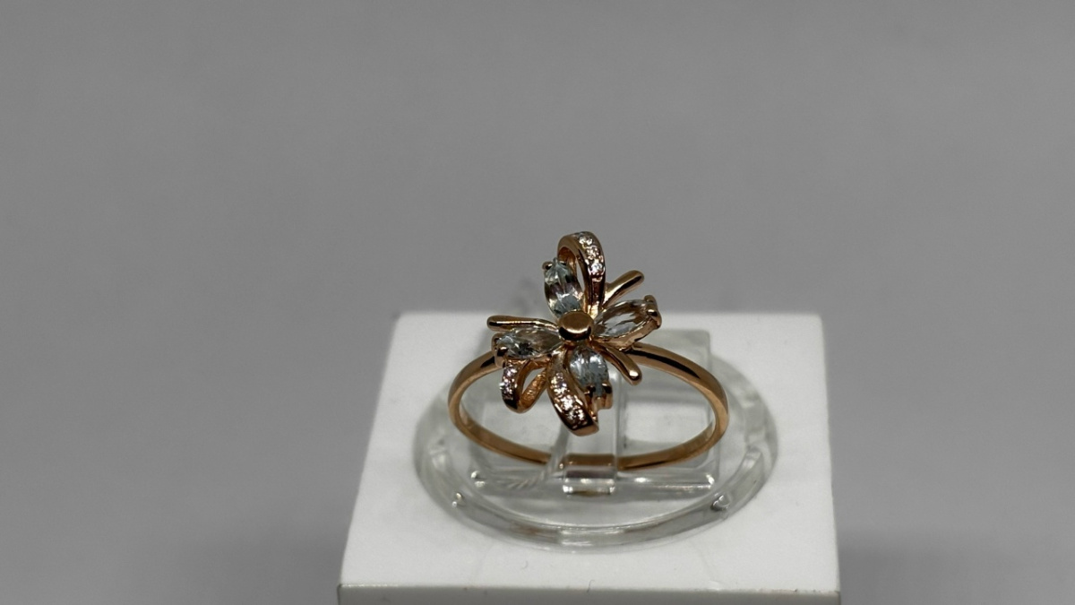 КОЛЬЦО С КАМНЯМИ (Au 585)