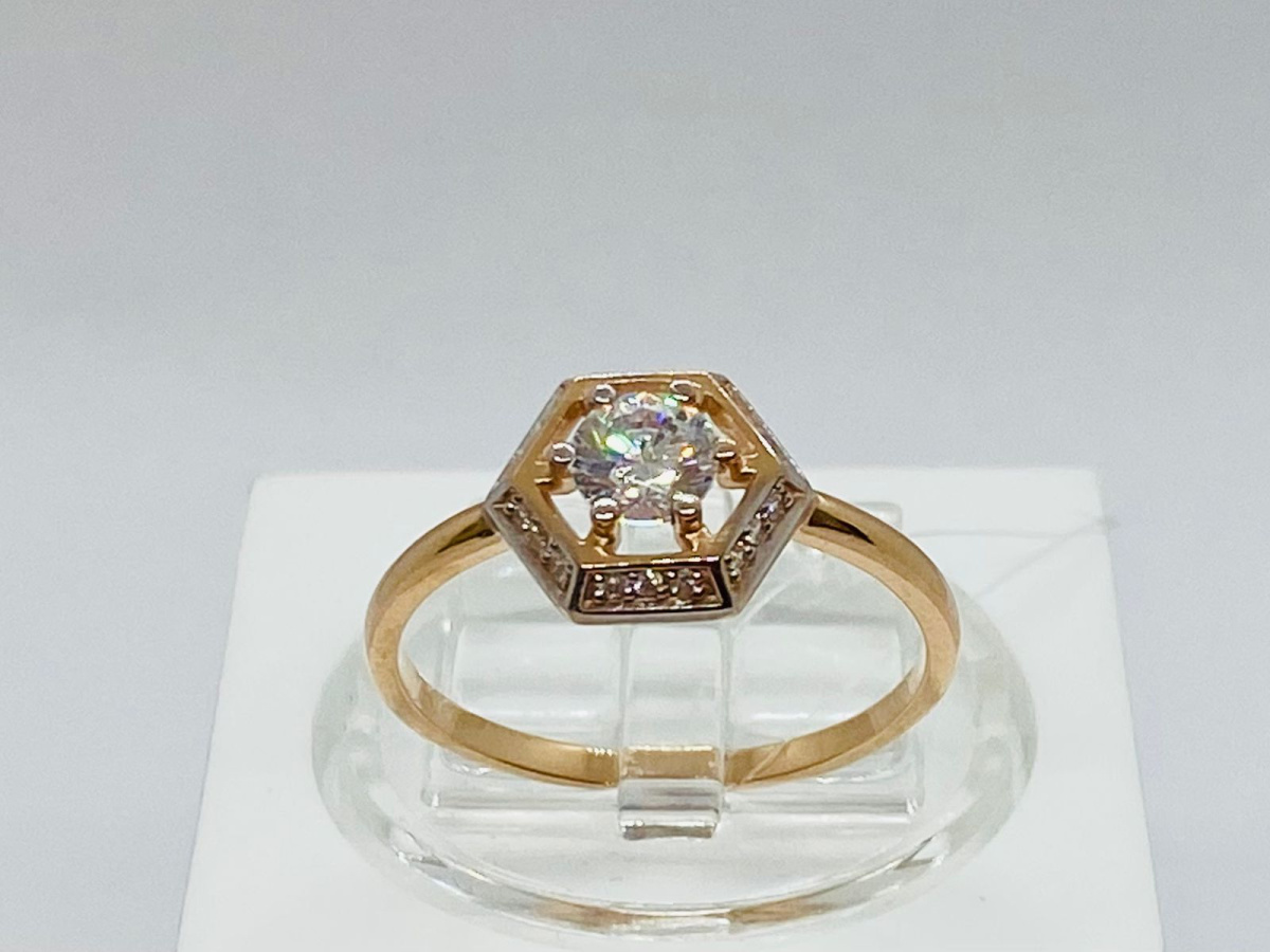 КОЛЬЦО С КАМНЯМИ (Au 585)