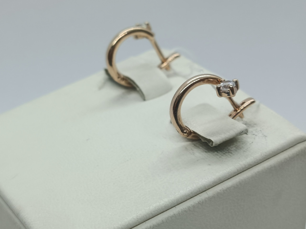 СКМ585 СЕРЬГИ С КАМНЕМ (Au 585)