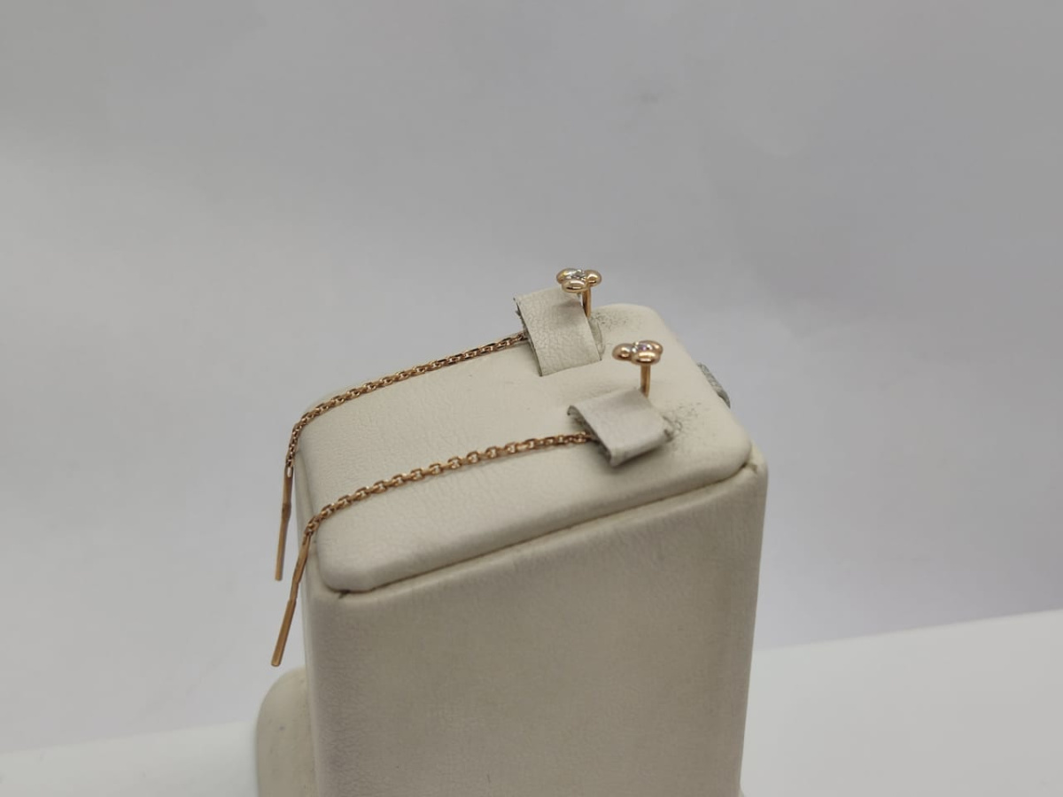 51-123-00370-1 СЕРЬГИ ПРОДЕВКИ с камнем (Au 585)