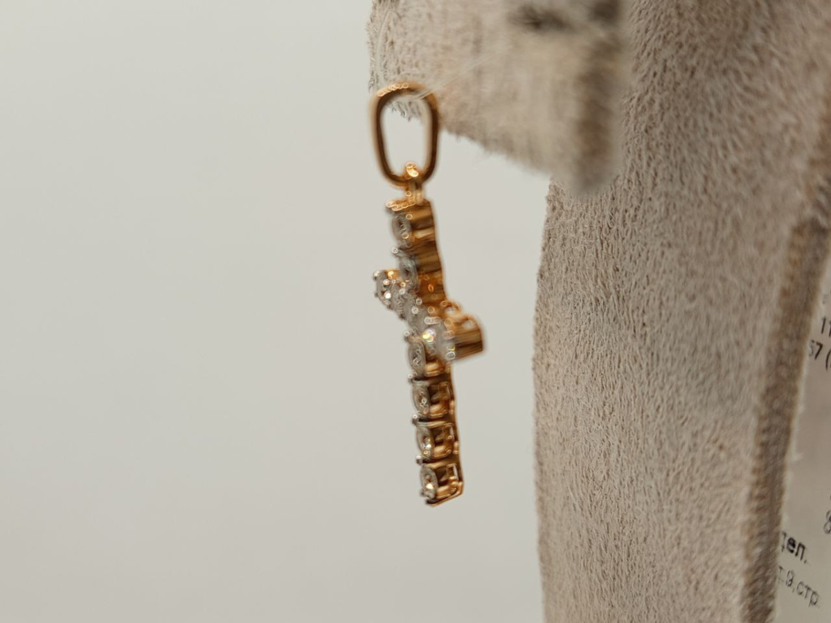 ПОДВЕСКА КРЕСТ Бриллиант (Au 585)