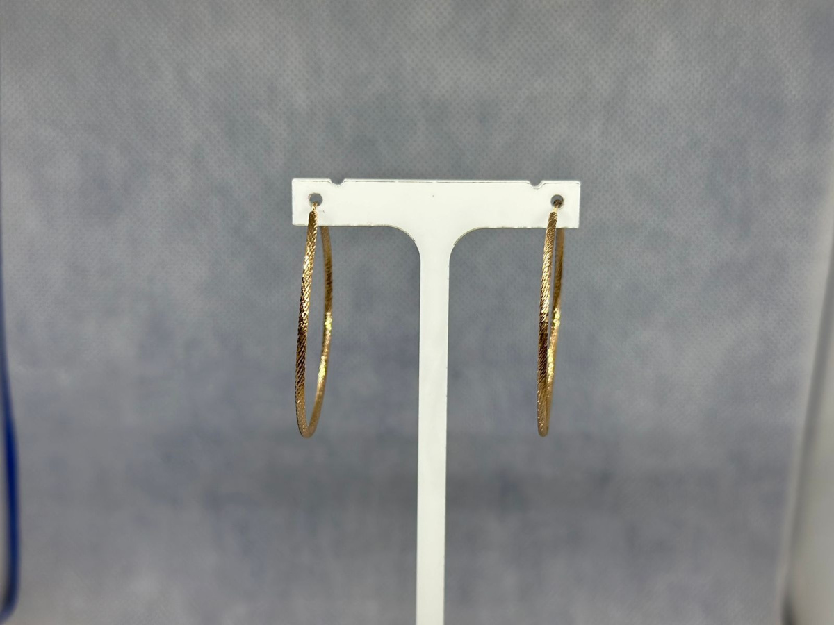 СЕРЬГИ КОНГО Рифленые (Au 585)