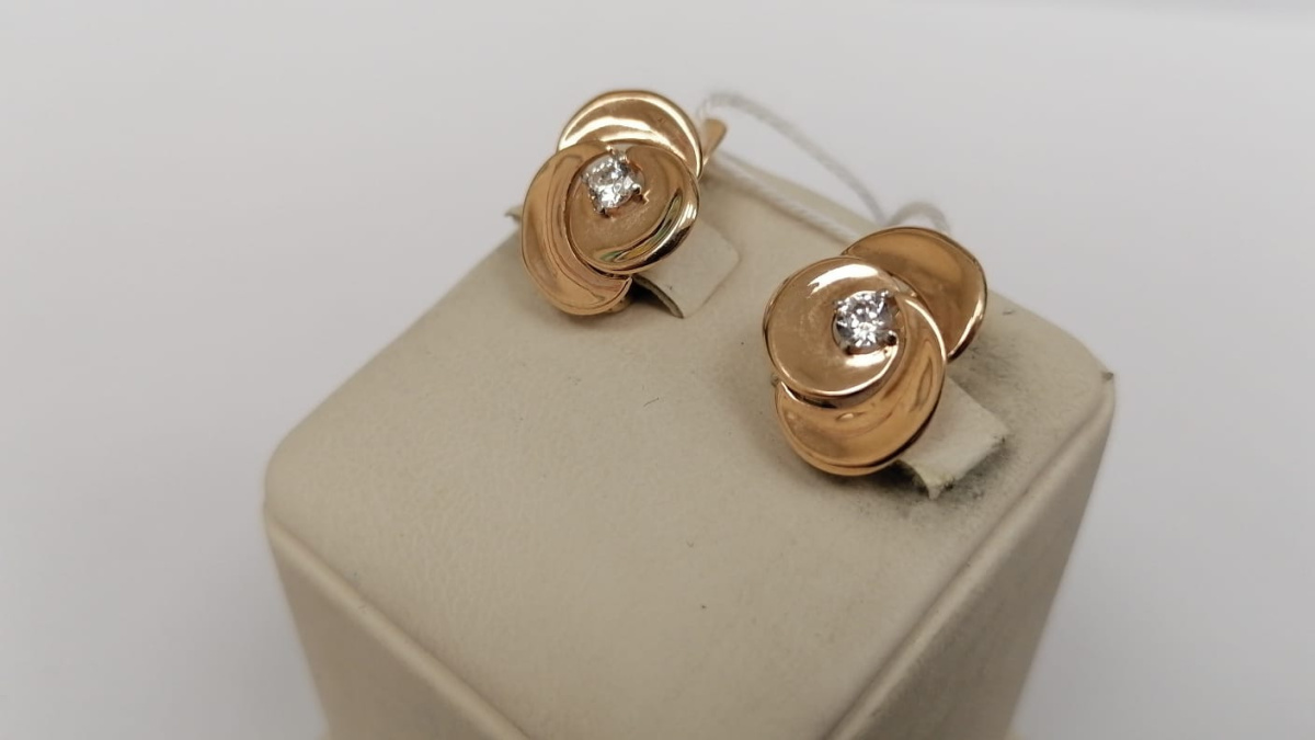 СЕРЬГИ С КАМНЕМ (Au 585)