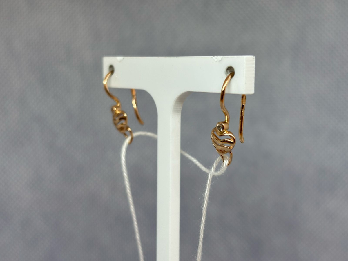 СКМ585 СЕРЬГИ С КАМНЕМ (Au 585)