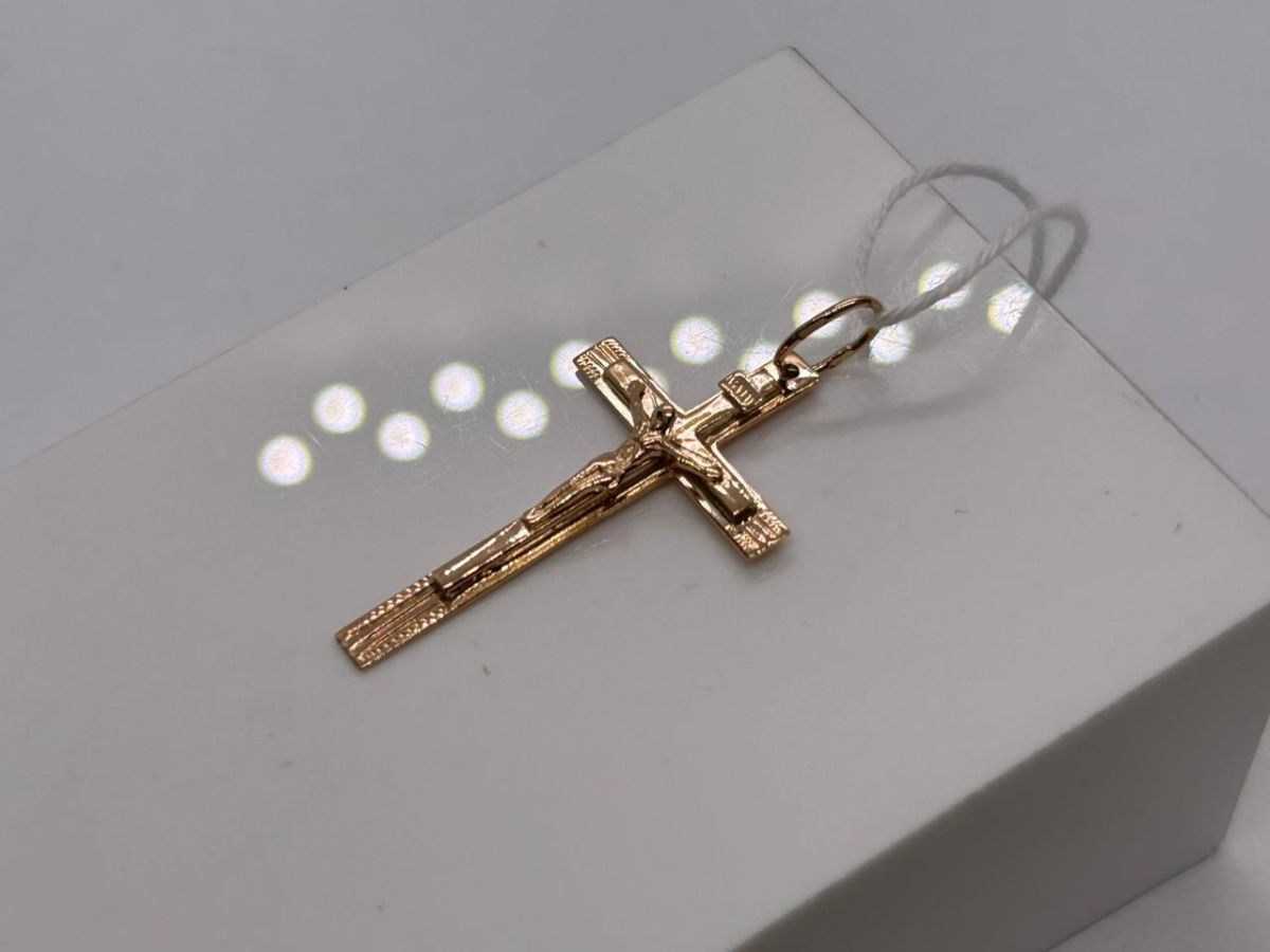 ПОДКБК585 ПОДВЕСКА КРЕСТ БЕЗ КАМНЯ (Au 585)