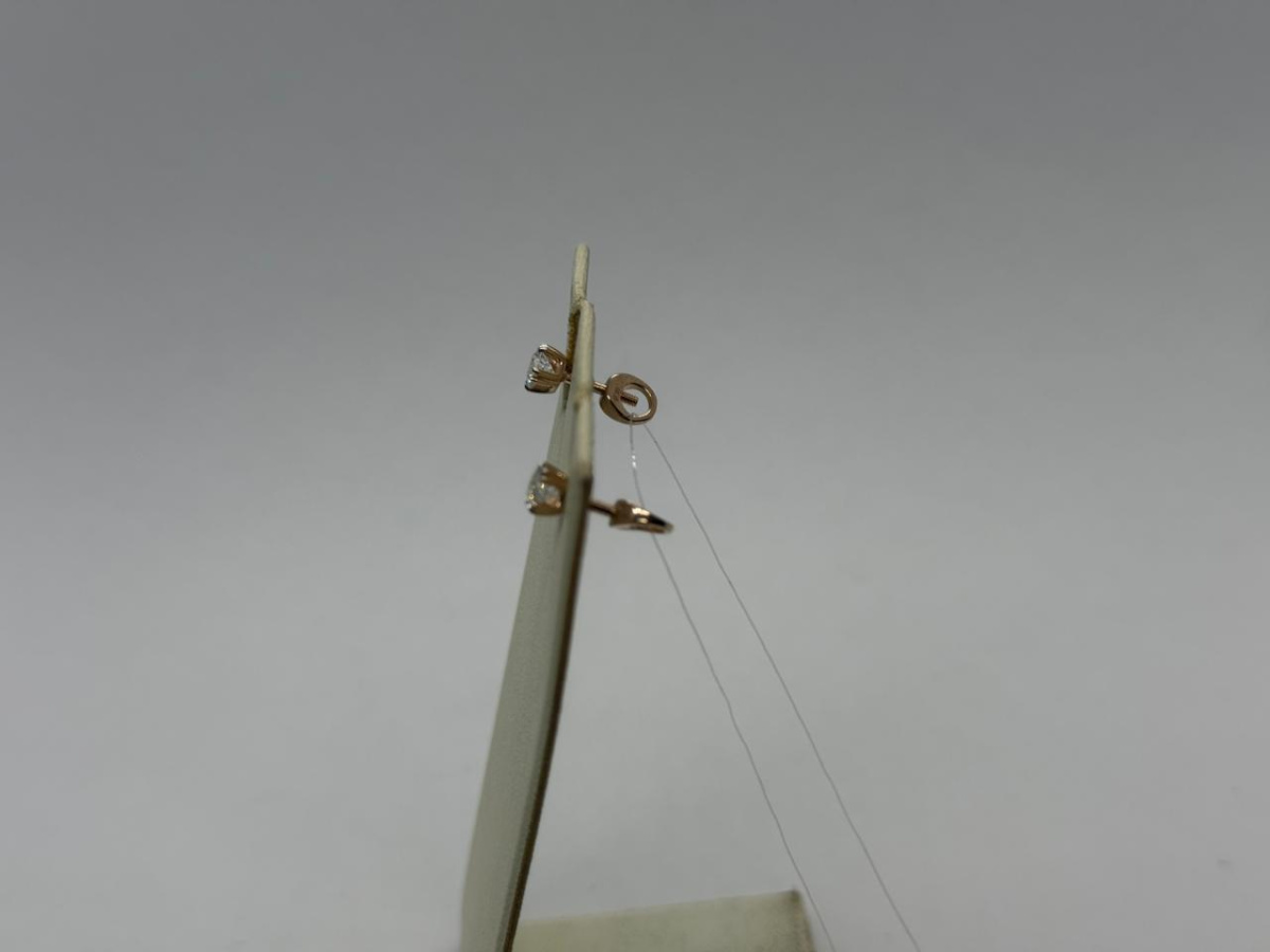 01-214655 СЕРЬГИ ПУСЕТЫ с камнем (Au 585)