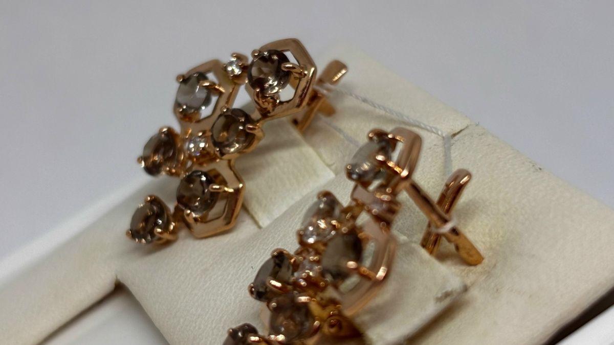 СКМИ585 СЕРЬГИ С КАМНЯМИ (Au 585)