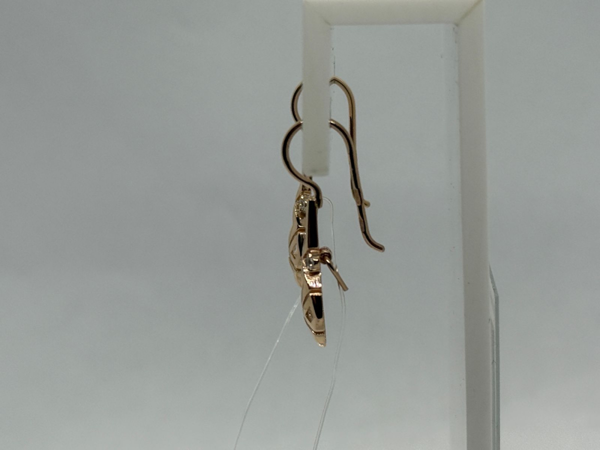 СЕРЬГИ ПЕТЕЛЬКА с камнями (Au 585)