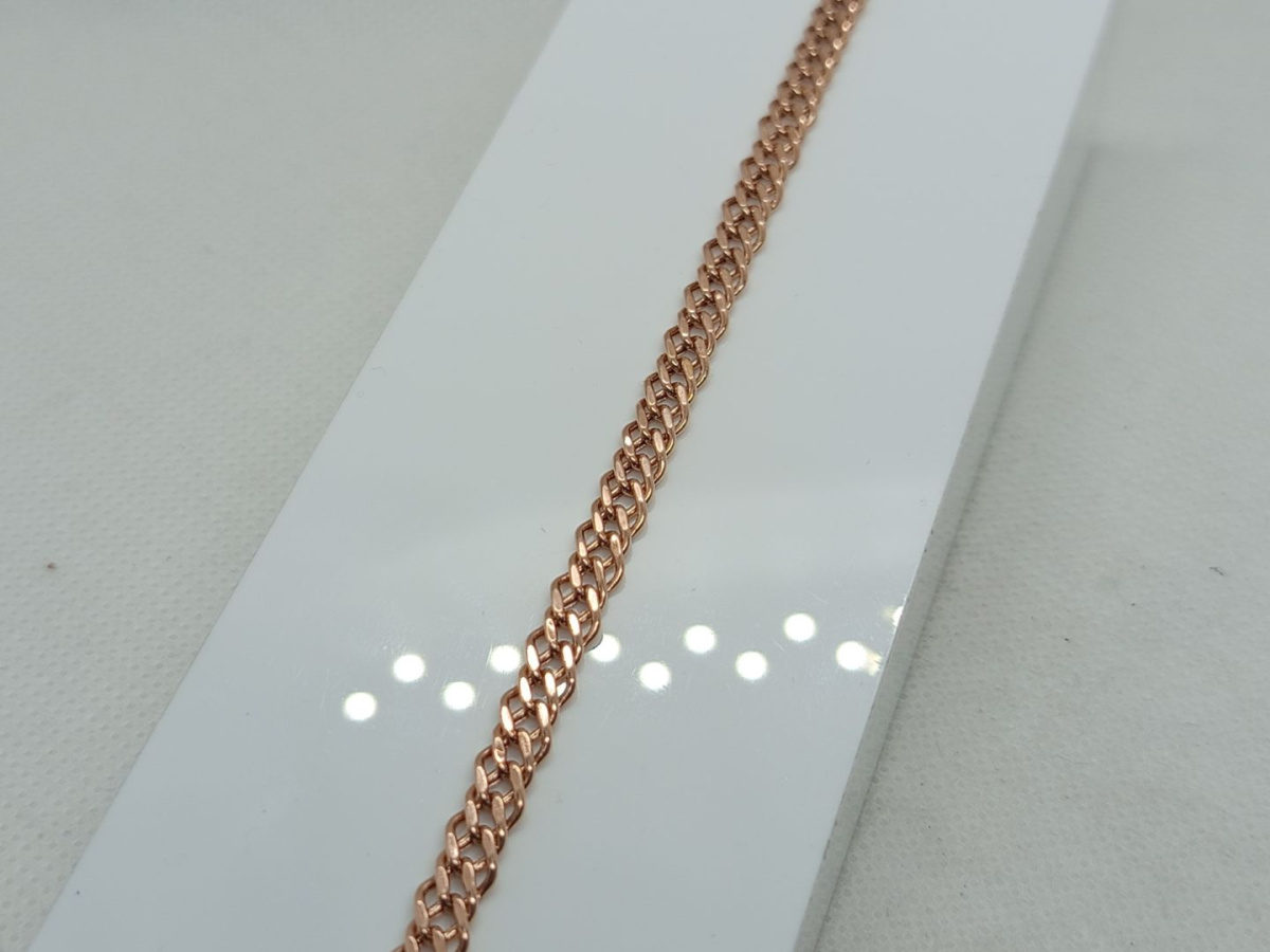 БРАСЛЕТ ПУСТОТЕЛЫЙ Ромб двойной Au 585