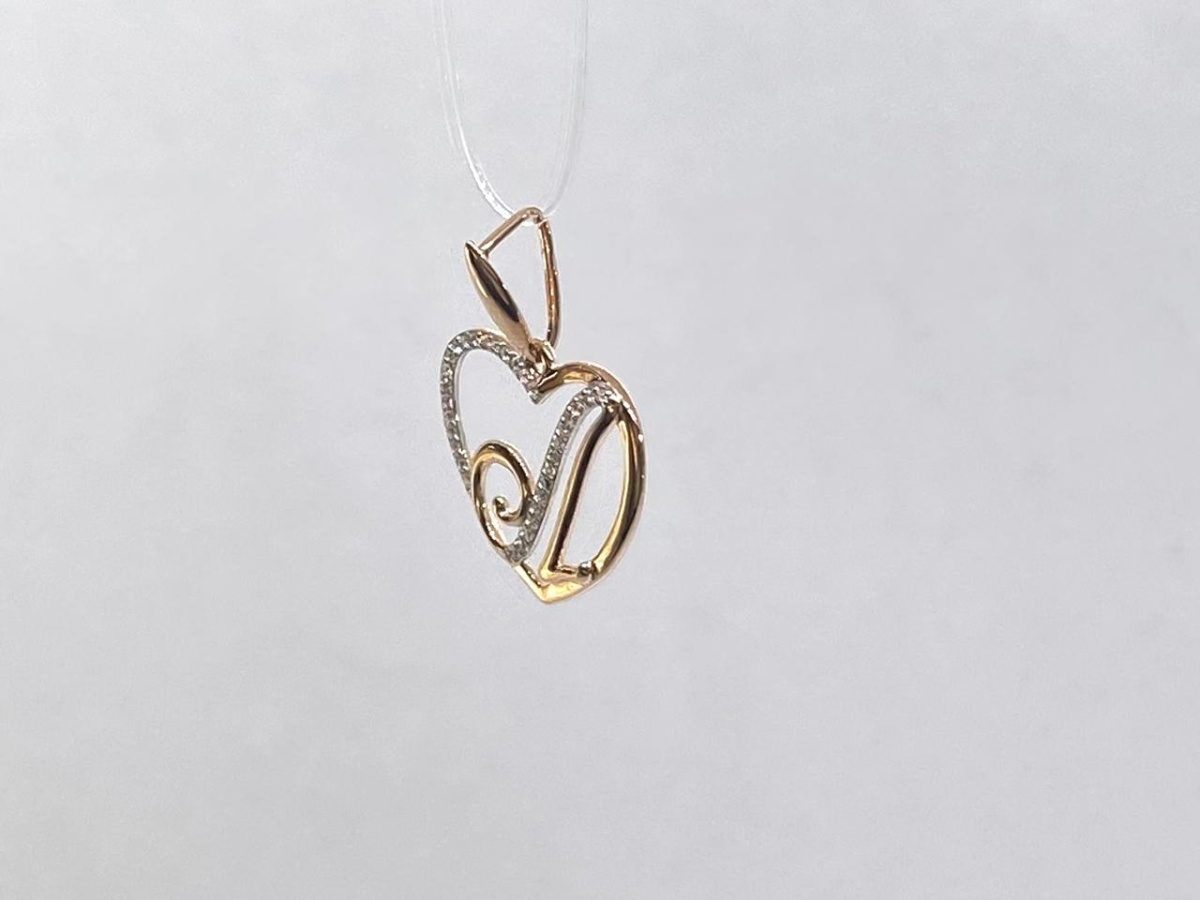 ПОДВЕСКА БУКВА Л с камнями (Au 585)