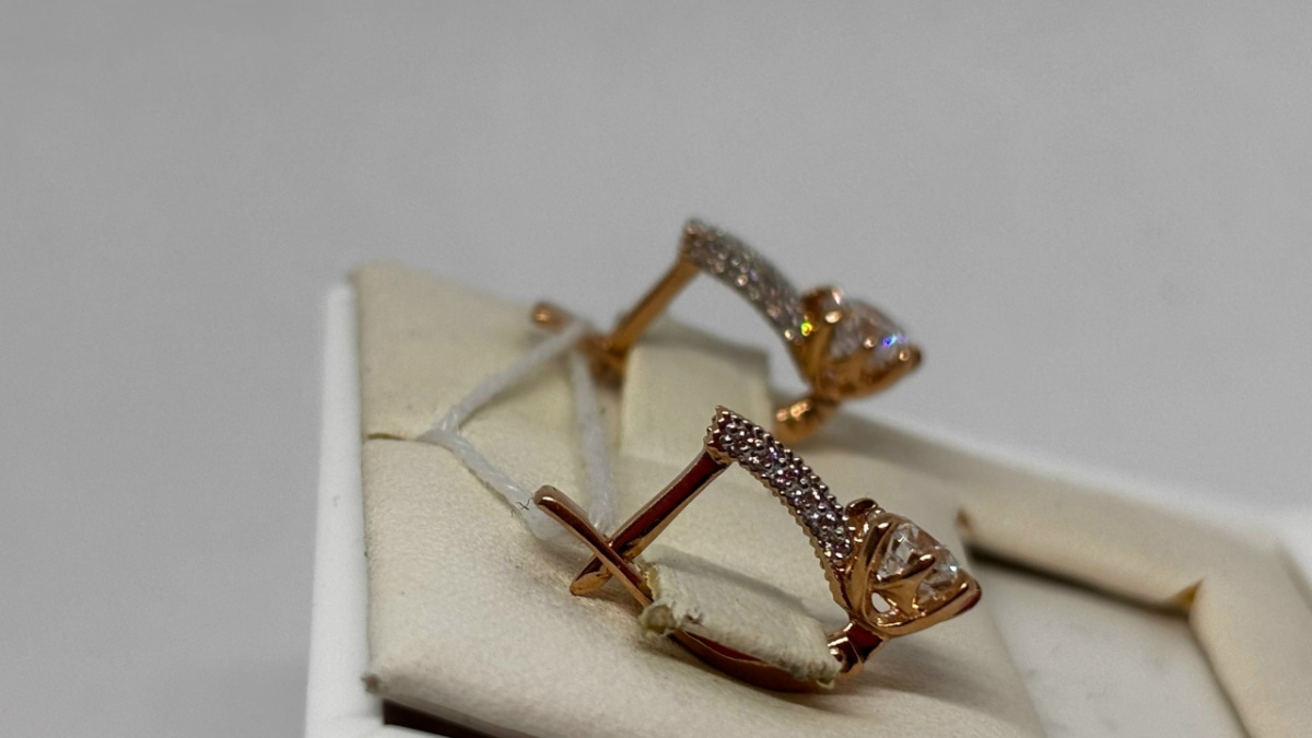 СКМИ585 СЕРЬГИ С КАМНЯМИ (Au 585)