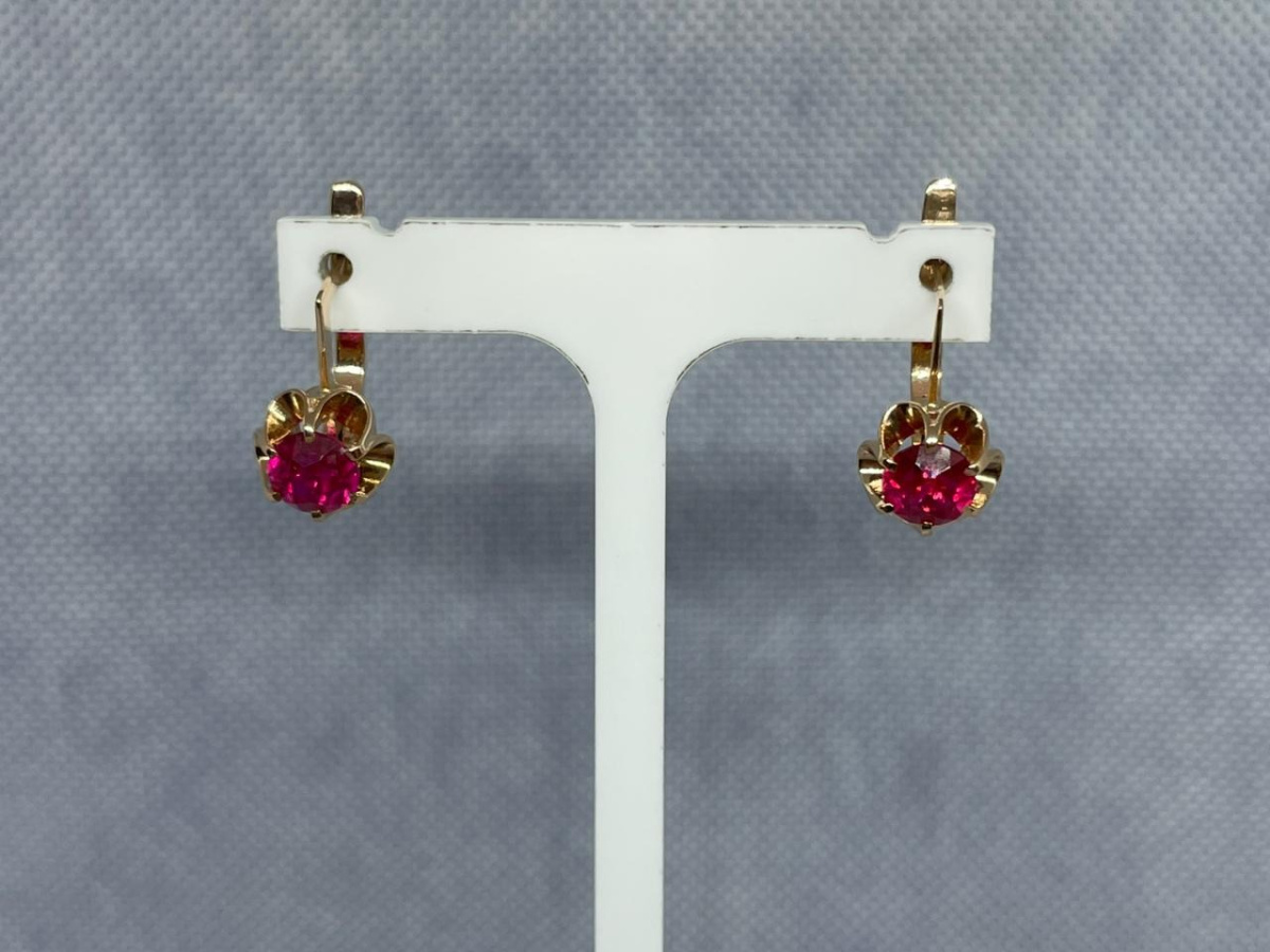 СЕРЬГИ С КАМНЕМ (Au 583)