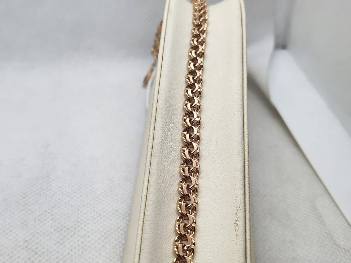 БЛБ585 БРАСЛЕТ ПОЛНОВЕСНЫЙ Бисмарк (Au 585)