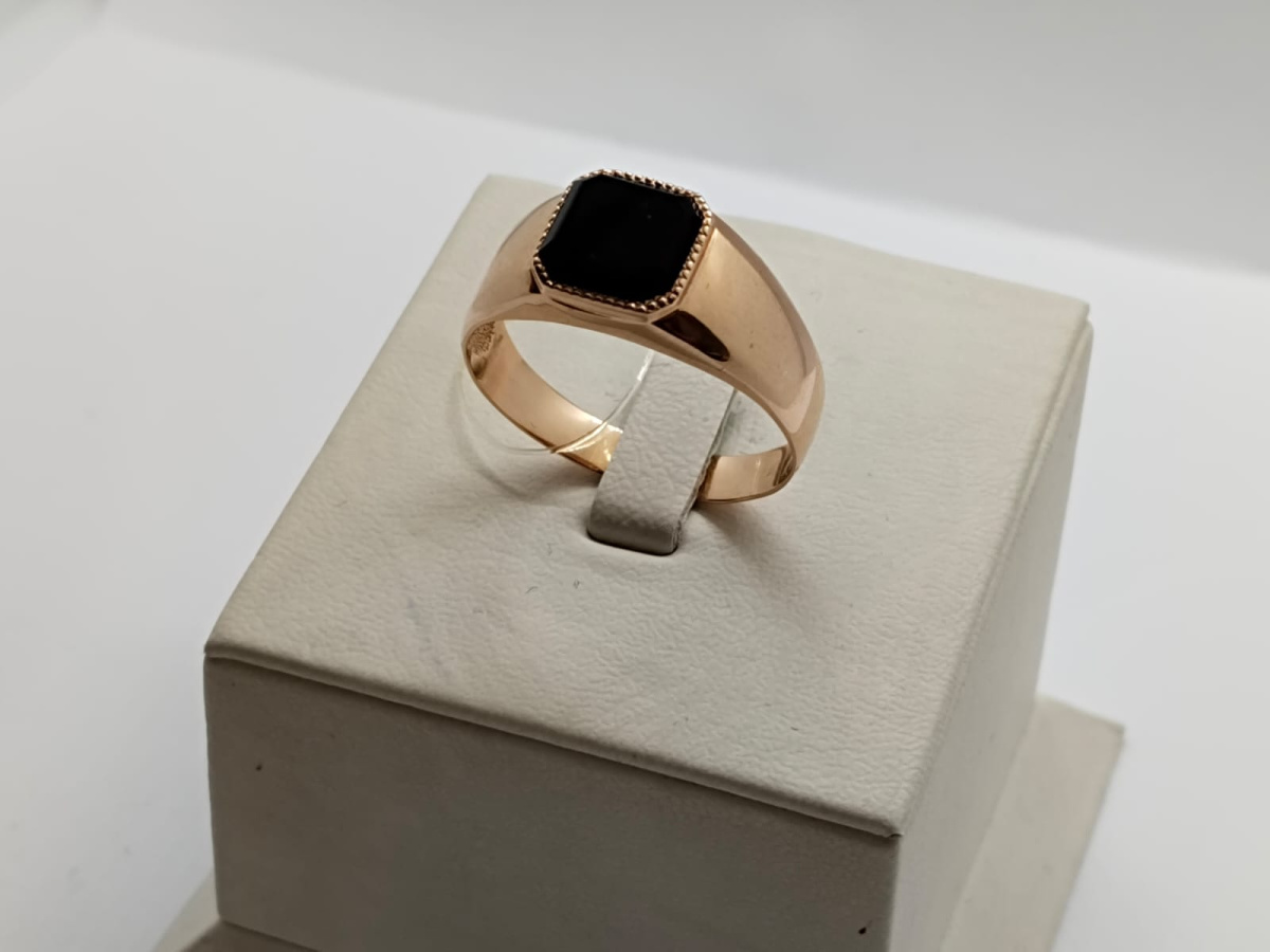 КОЛЬЦО ПЕЧАТКА Агат (Au 585)