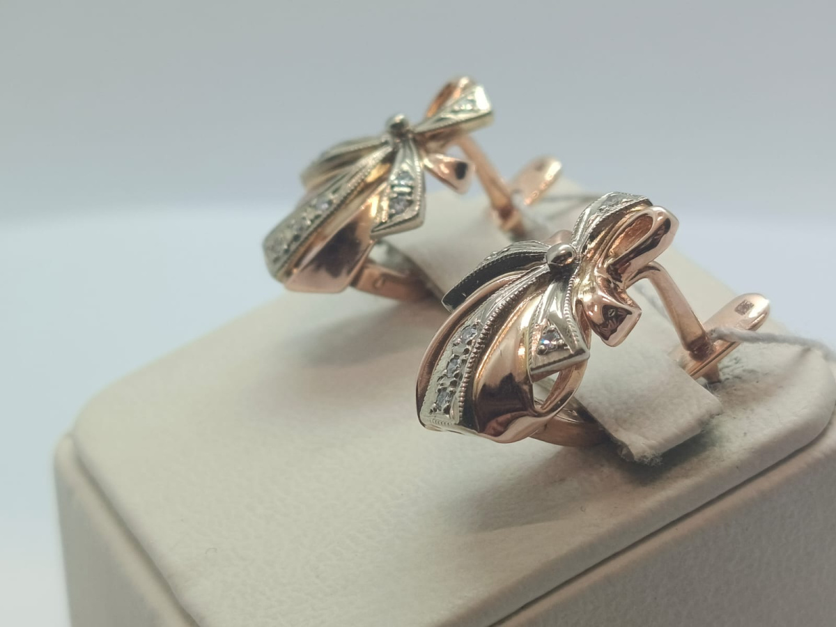 СКМИ585 СЕРЬГИ С КАМНЯМИ (Au 585)