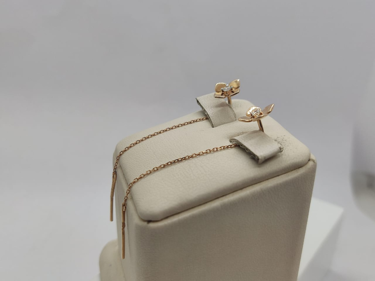 СЕРЬГИ ПРОДЕВКИ с камнем (Au 585)