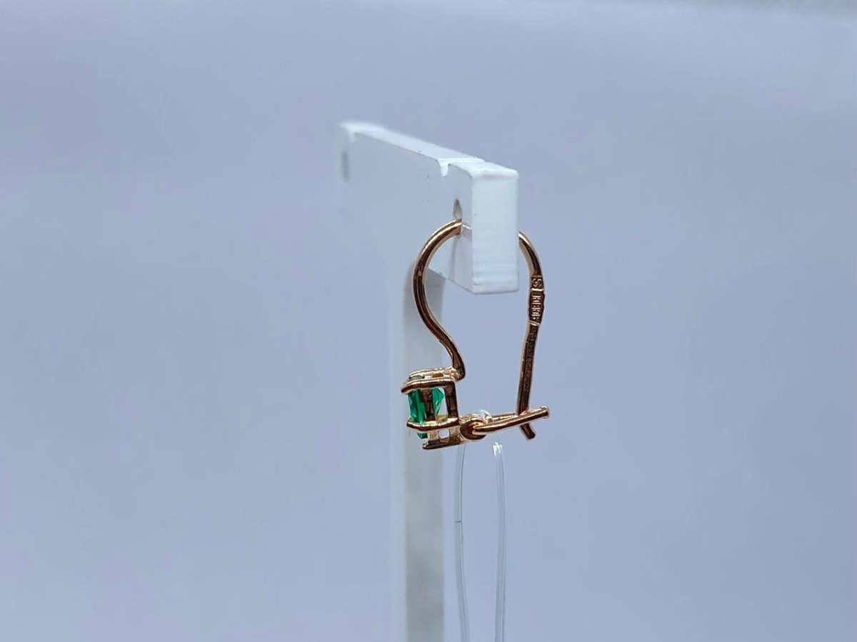 СЕРЬГИ ПЕТЕЛЬКА с камнем (Au 585)