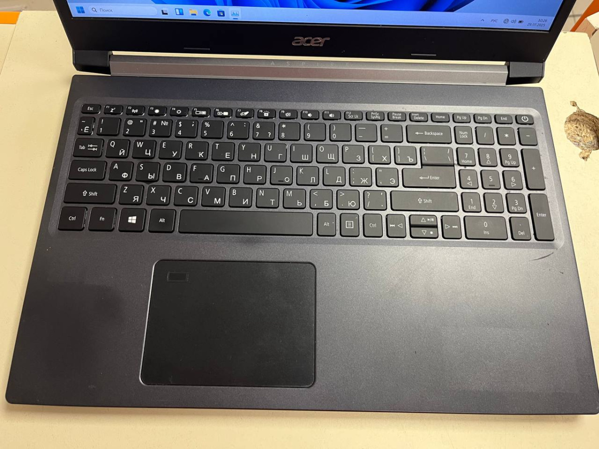 Ноутбук Acer Aspire 7 N19C5; Ryzen 5-5500U, GeForce GTX 1650, 8 Гб, 256 Гб, Нет