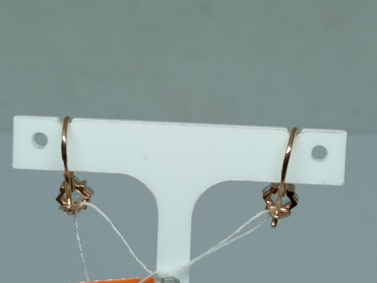 СКМ585 СЕРЬГИ С КАМНЕМ (Au 585)