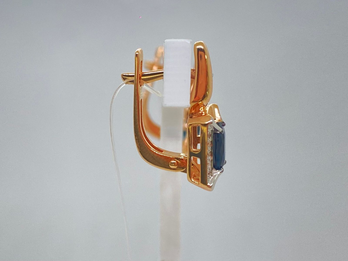 СЕРЬГИ Бриллиант, сапфир (Au 585)