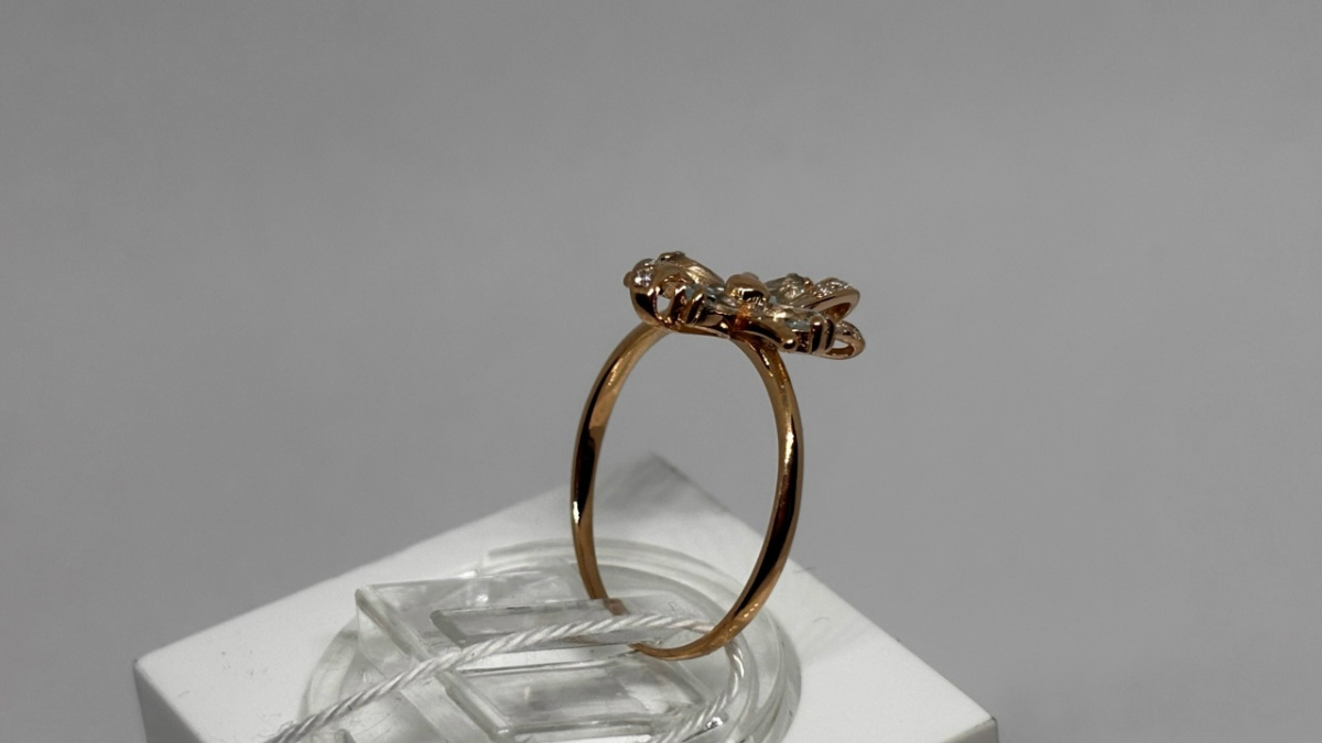 КОЛЬЦО С КАМНЯМИ (Au 585)