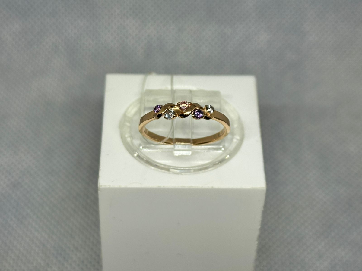 КОЛЬЦО С КАМНЯМИ (Au 585)