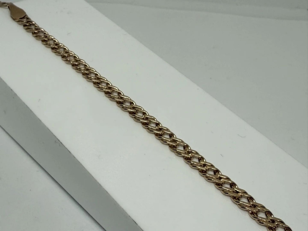 БРАСЛЕТ ПОЛНОВЕСНЫЙ Ромб двойной Au 585