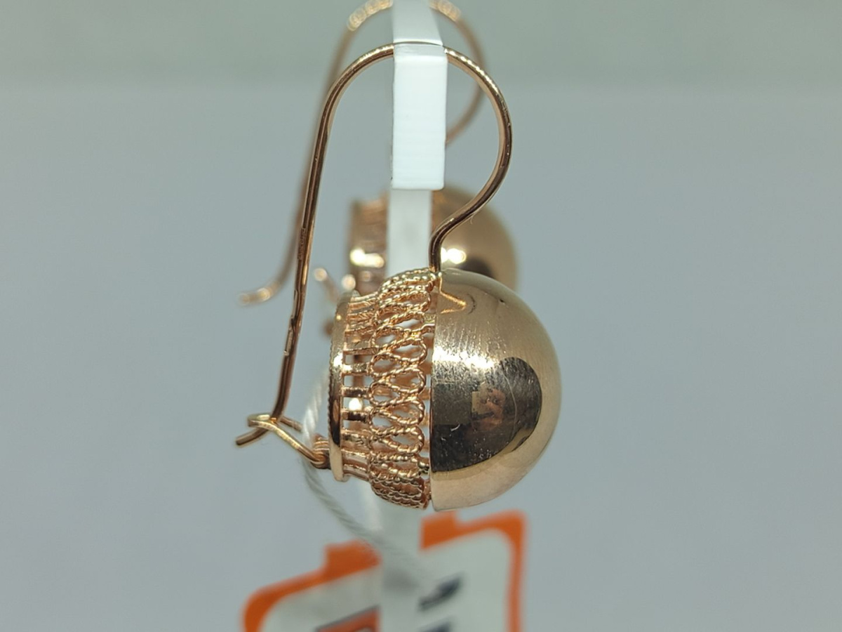 СБКМ585 СЕРЬГИ БЕЗ КАМНЯ (Au 585)