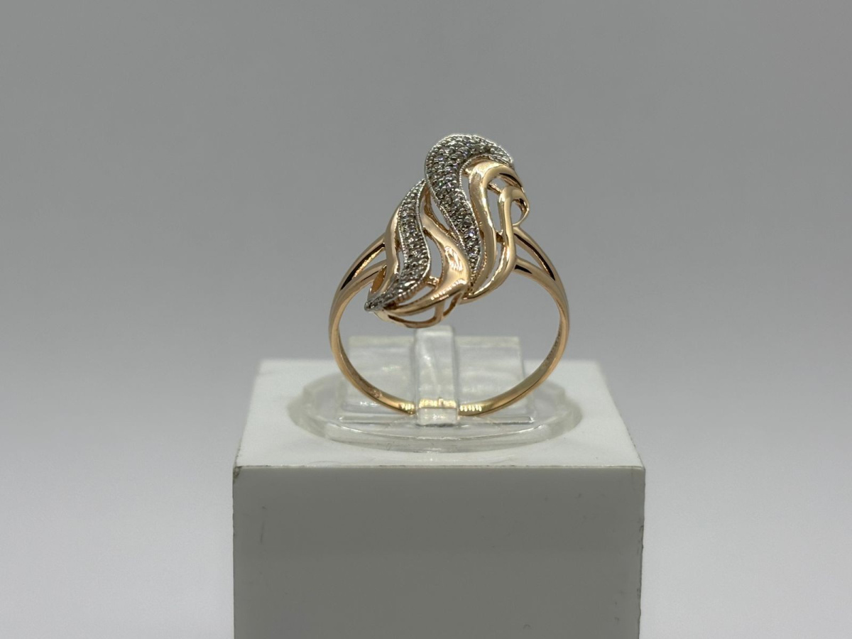 КОЛЬЦО С КАМНЯМИ (Au 585)