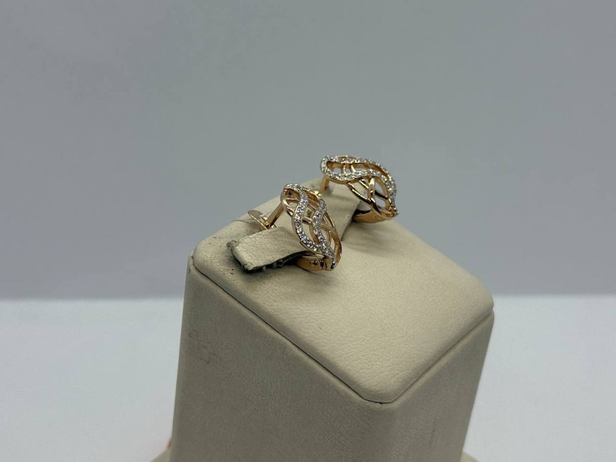 СКМИ585 СЕРЬГИ С КАМНЯМИ (Au 585)