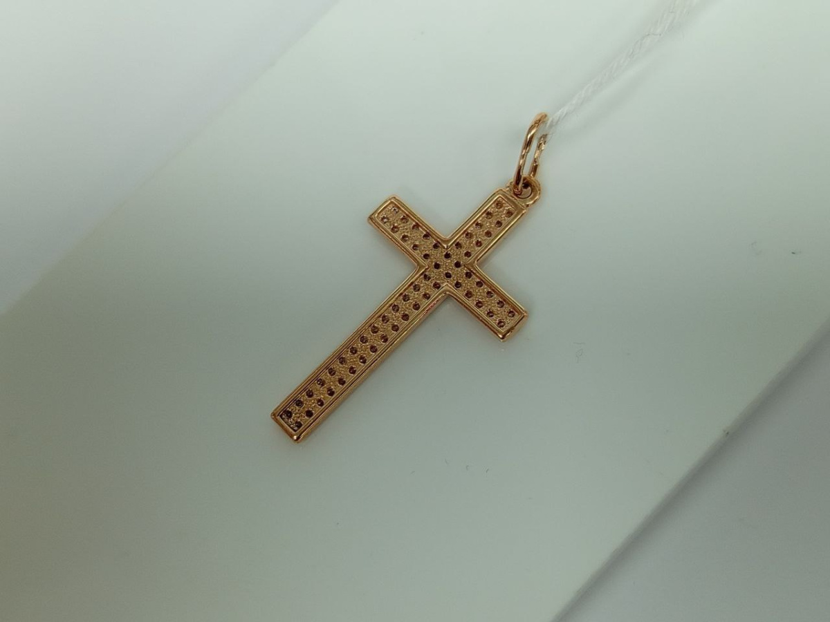 ПОДВЕСКА КРЕСТ С КАМНЯМИ (Au 585)