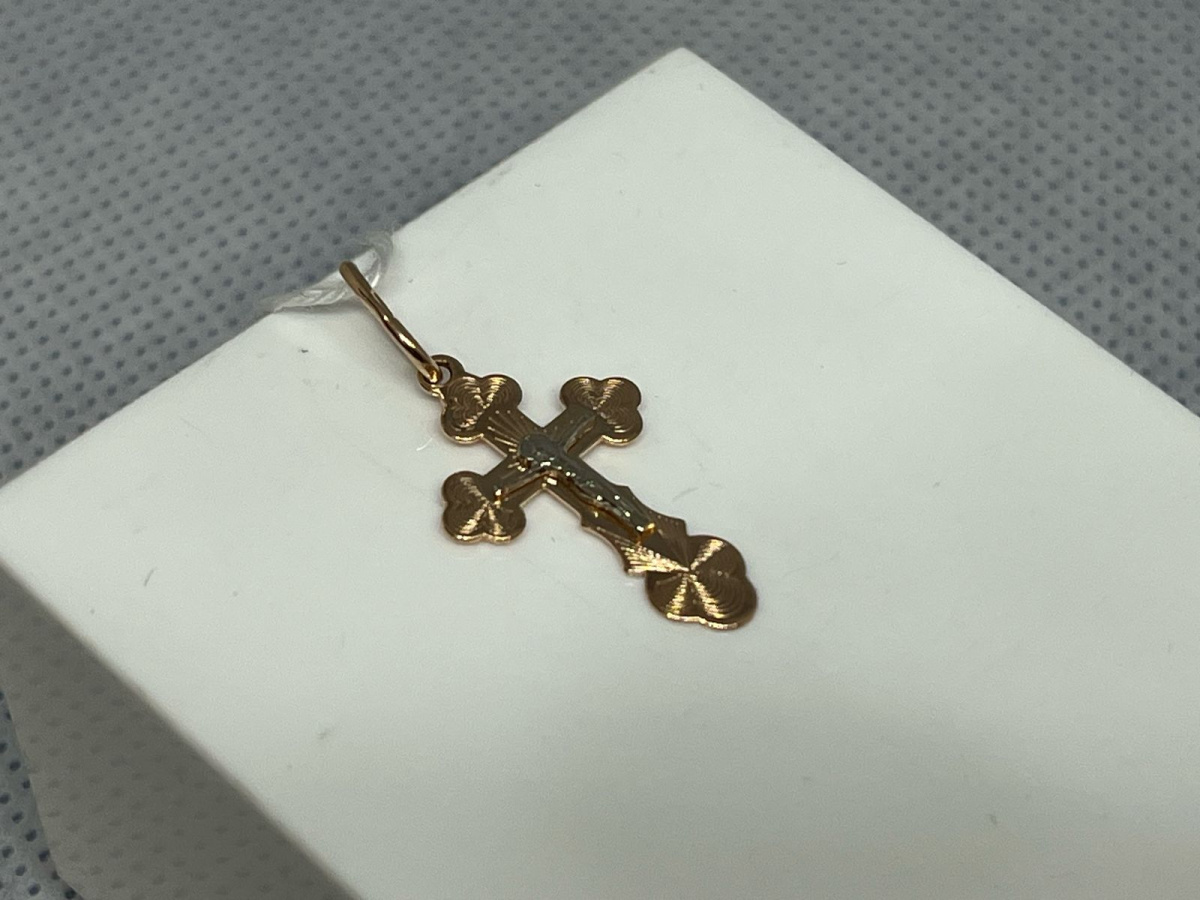 ПОДКБК585 ПОДВЕСКА КРЕСТ БЕЗ КАМНЯ (Au 585)