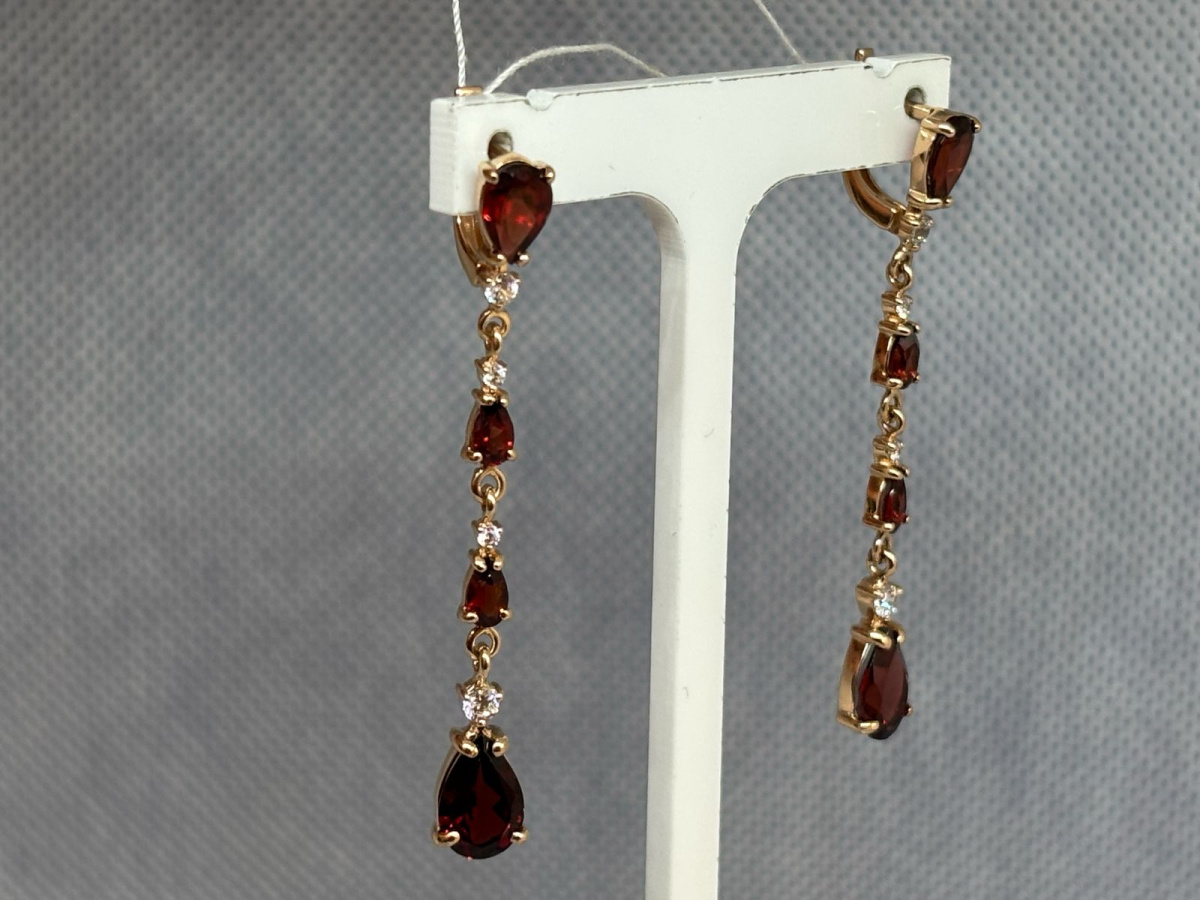 СКМИ585 СЕРЬГИ С КАМНЯМИ (Au 585)