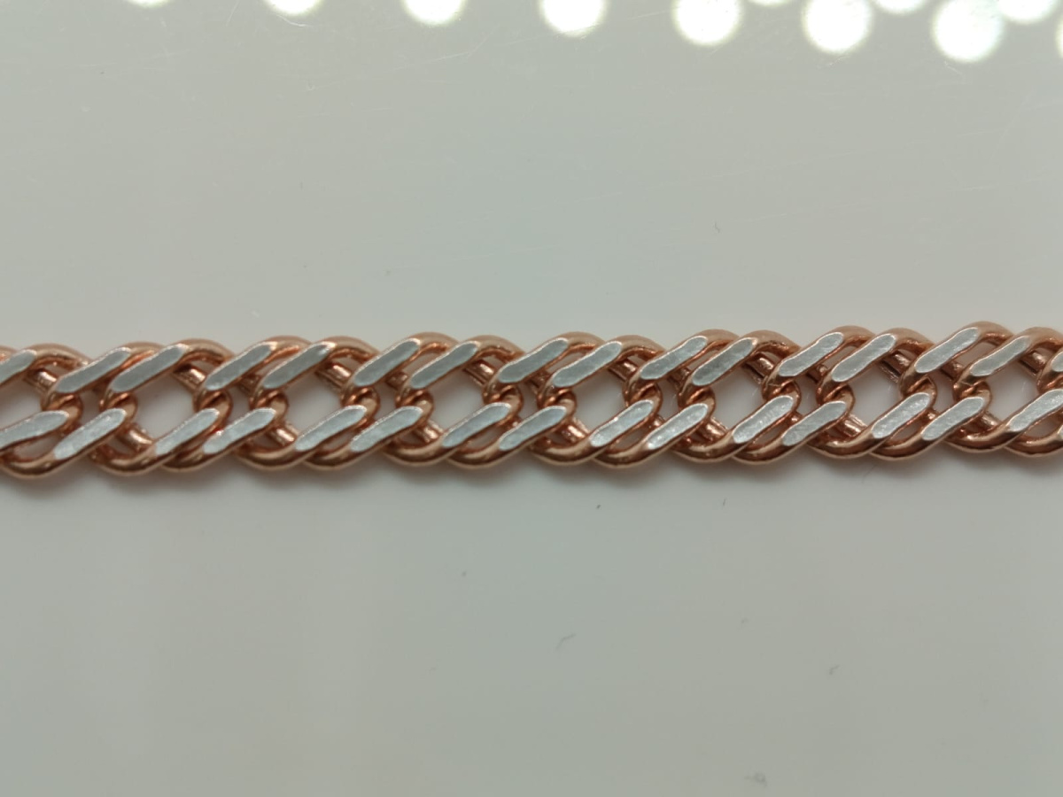 БРАСЛЕТ ПУСТОТЕЛЫЙ Ромб двойной Au 585