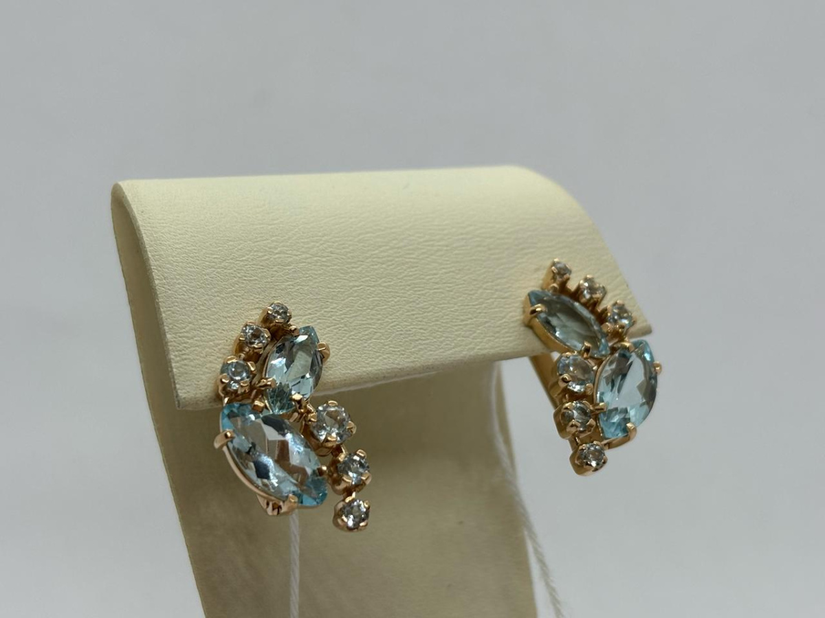 СКМИ585 СЕРЬГИ С КАМНЯМИ (Au 585)