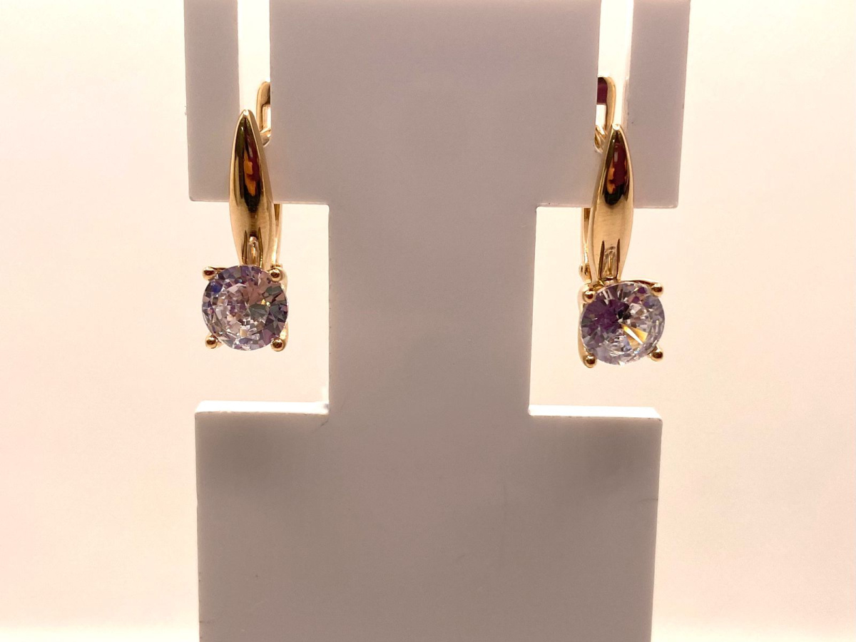 СЕРЬГИ С КАМНЕМ (Au 585)