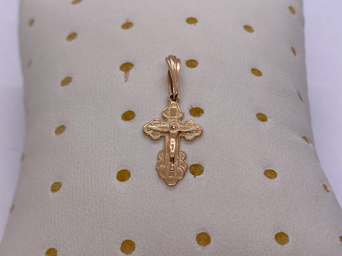 ПОДВЕСКА КРЕСТ БЕЗ КАМНЯ (Au 585)