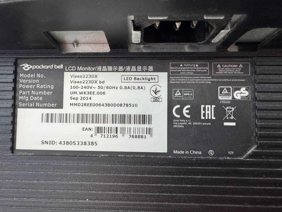 Монитор Packard Bell 223DX