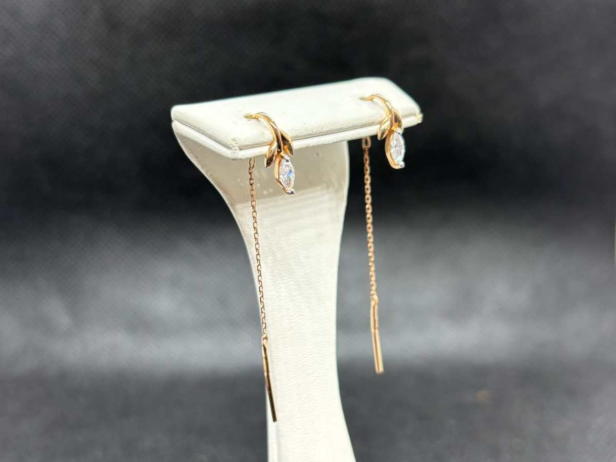 СЕРЬГИ ПРОДЕВКИ с камнем (Au 585)