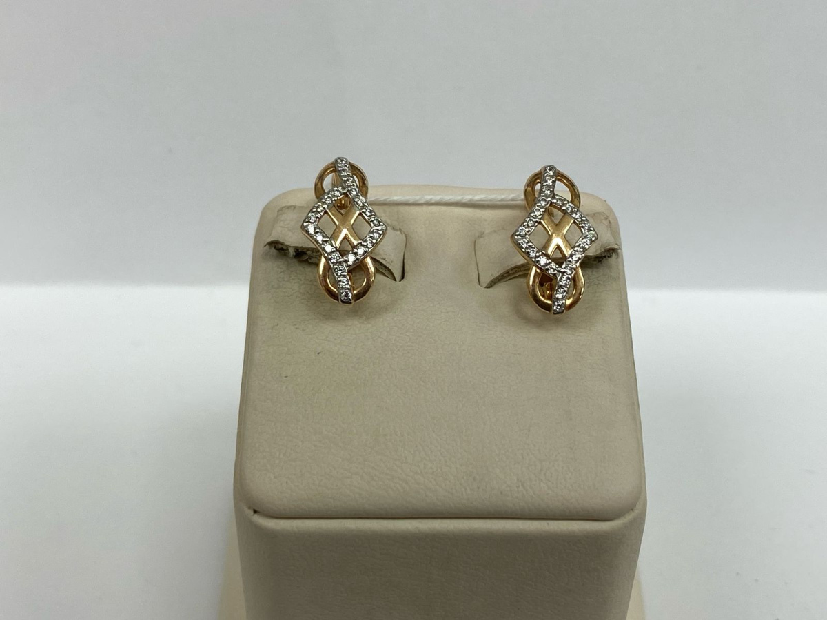 СКМИ585 СЕРЬГИ С КАМНЯМИ (Au 585)