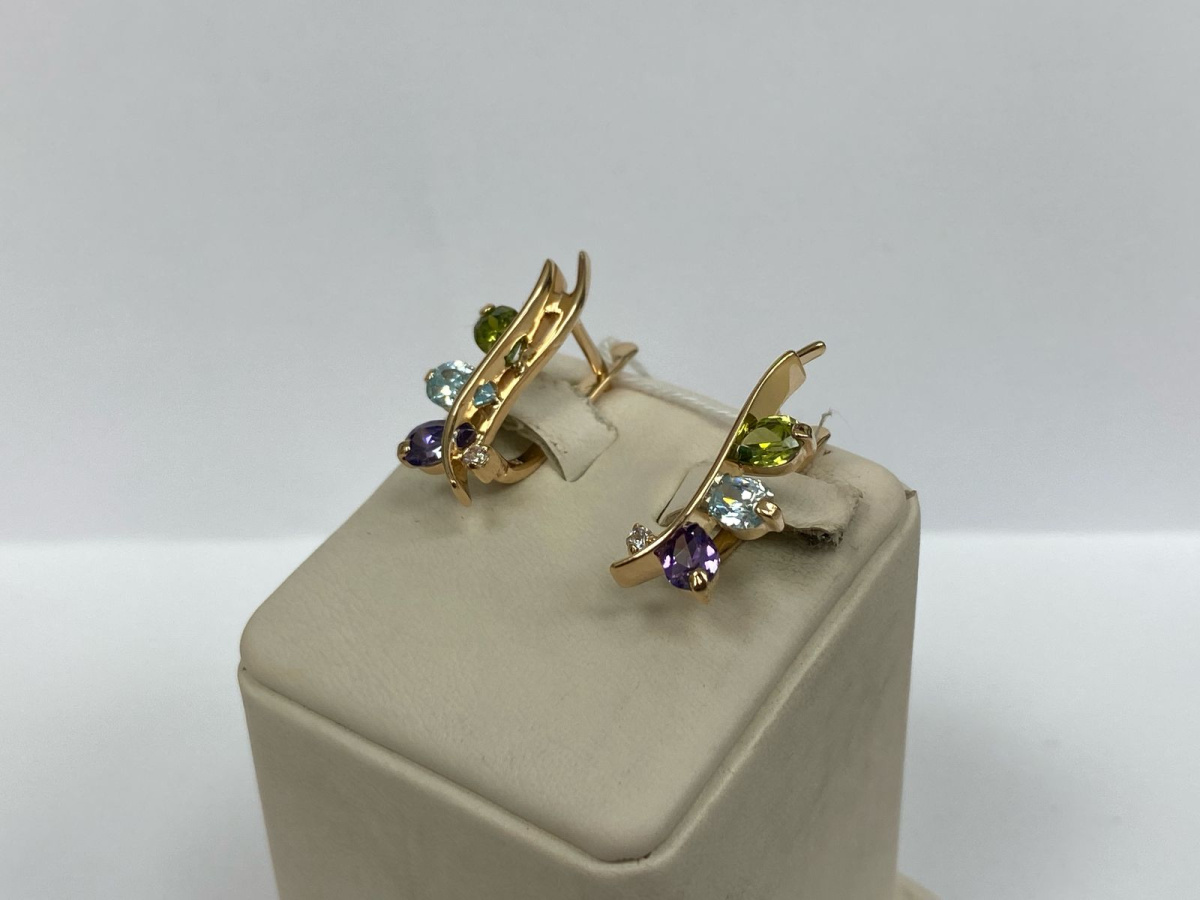 СЕРЬГИ С КАМНЯМИ (Au 585)