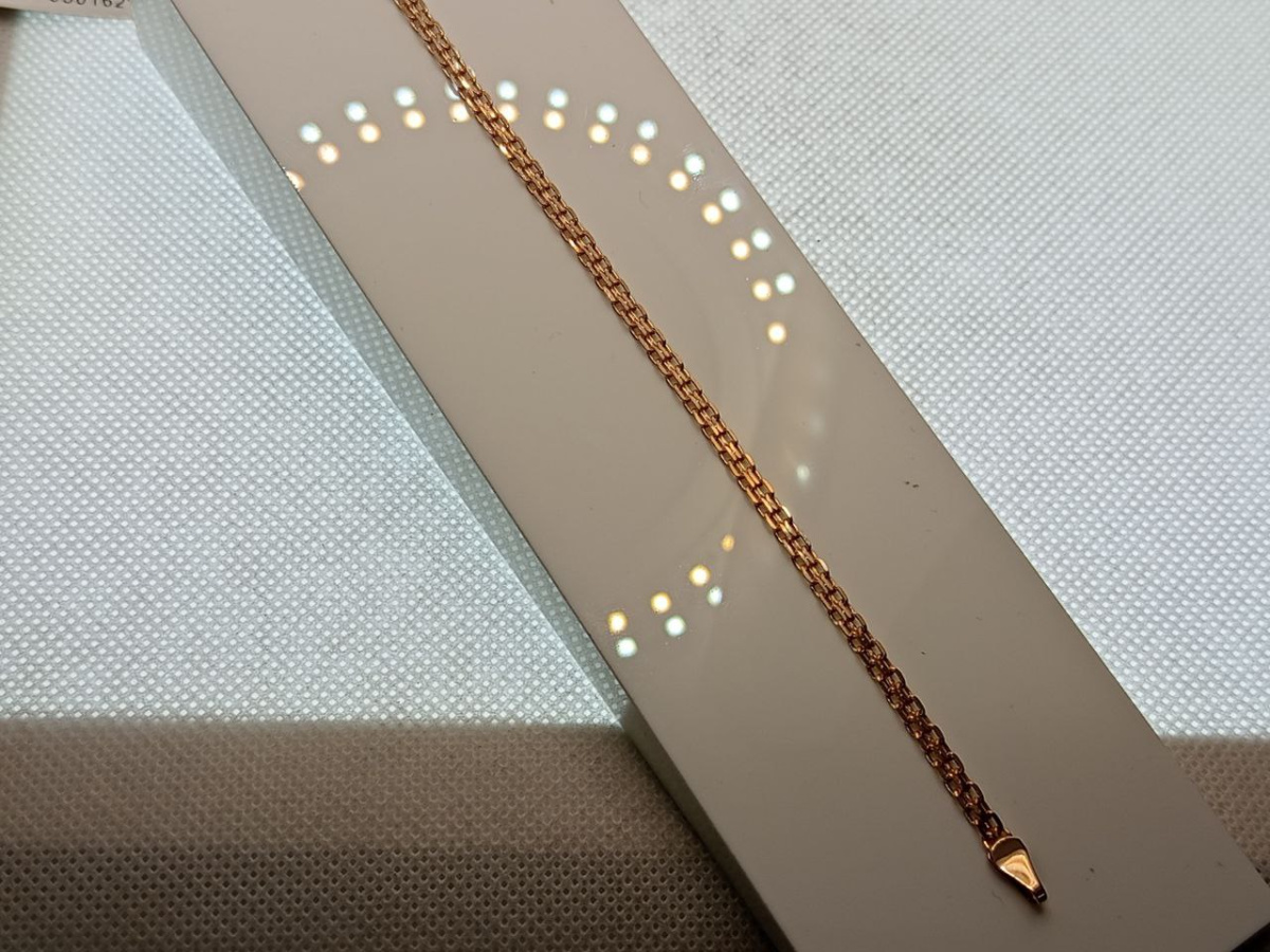 БРАСЛЕТ ПУСТОТЕЛЫЙ Бисмарк машинный (Au 585)