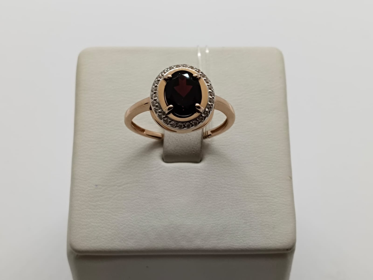 КОЛЬЦО ГРАНАТ с камнями (Au 585)