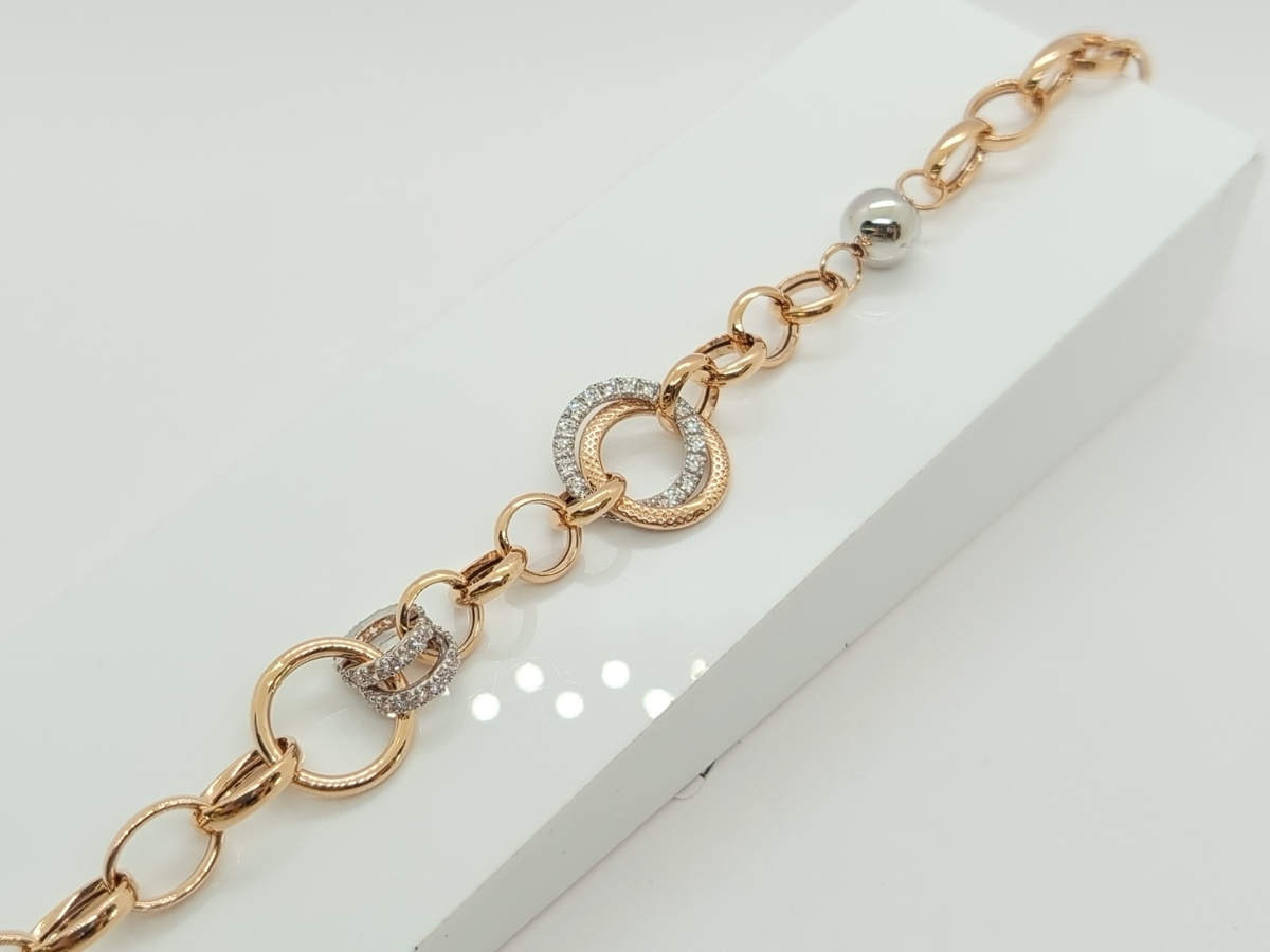 БРАСЛЕТ ФАНТАЗИЯ с камнями (Au 585)