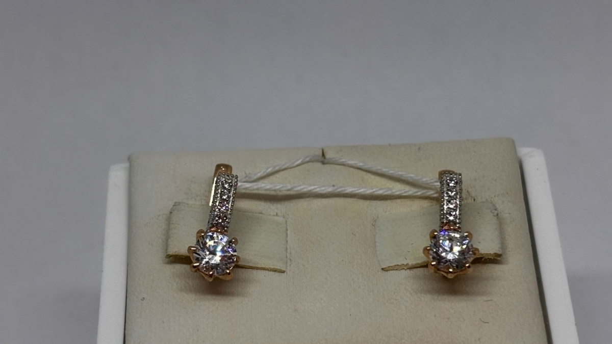 СКМИ585 СЕРЬГИ С КАМНЯМИ (Au 585)